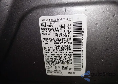 2013 Nissan Rogue S z USA, uszkodzony, nr VIN JN8AS5MV0DW627564